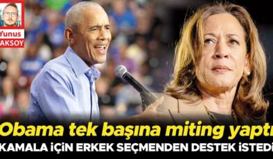 Obama tek başına miting yaptı